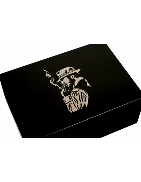 Хьюмидор Gentili Fumatore Argento на 50 сигар, Черный лак