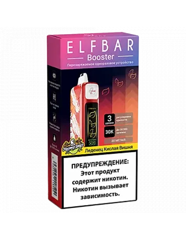 POD система Elf Bar - Booster 30.000 - Леденец кислая вишня - 2% - (1 шт.)