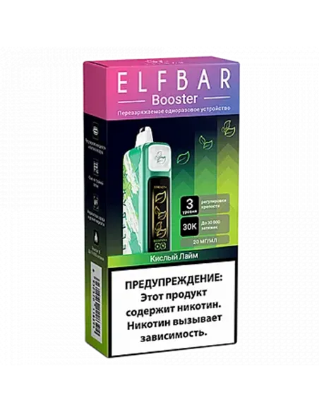 POD система Elf Bar - Booster 30.000 - Кислый лайм - 2% - (1 шт.)
