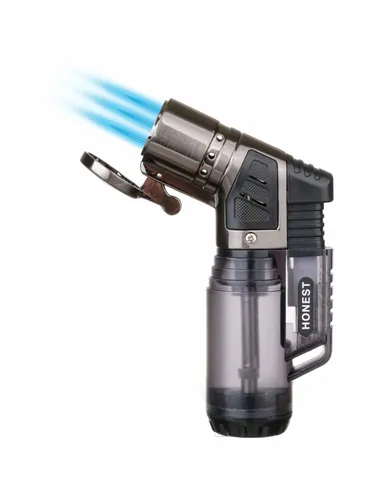 Зажигалка сигарная Honest, тройное пламя, черная