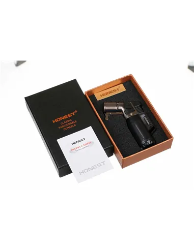 Зажигалка сигарная Honest, тройное пламя, черная