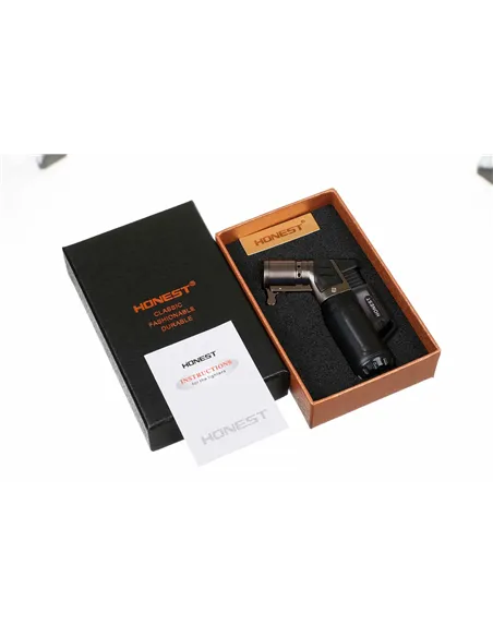 Зажигалка сигарная Honest, тройное пламя, черная
