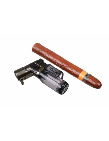 Зажигалка сигарная Honest, тройное пламя, черная