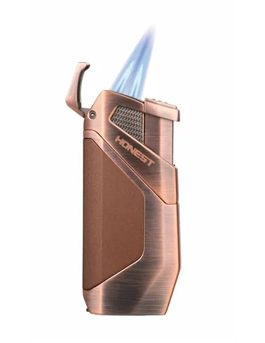 Зажигалка сигарная Honest, двойное пламя, с пробойником, бронза