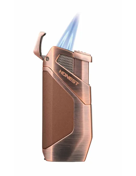 Зажигалка сигарная Honest, двойное пламя, с пробойником, бронза