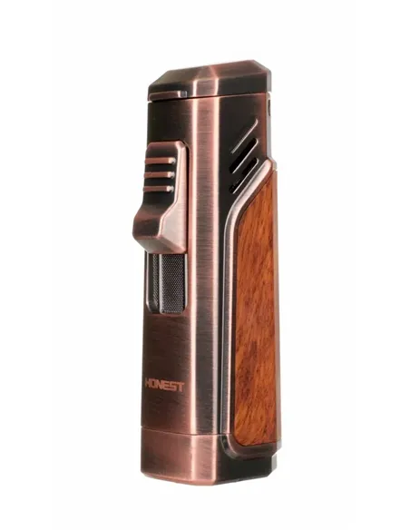Зажигалка сигарная Honest, тройное пламя, с пробойником, бронза