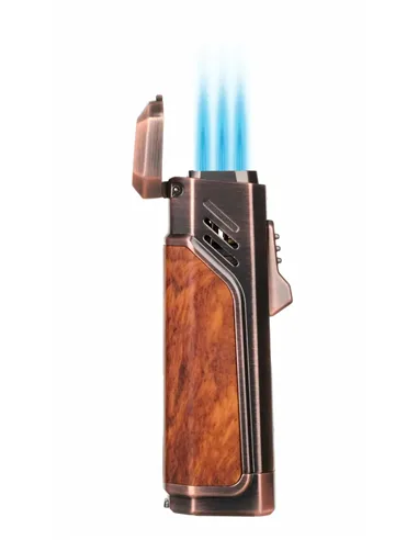 Зажигалка сигарная Honest, тройное пламя, с пробойником, бронза