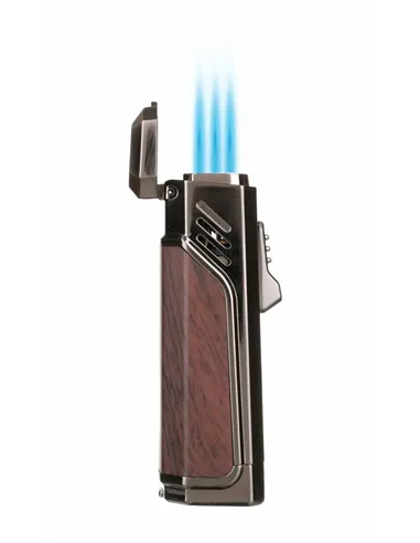 Зажигалка сигарная Honest, тройное пламя, с пробойником, черная