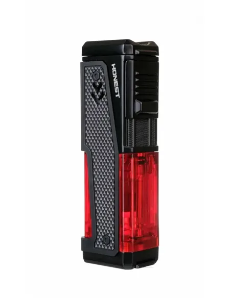 Зажигалка сигарная Honest, четверное пламя, с пробойником и сигарным ложементом, черная