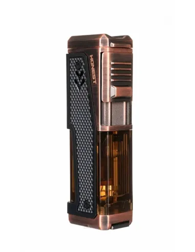 Зажигалка сигарная Honest, четверное пламя, с пробойником и сигарным ложементом, бронза