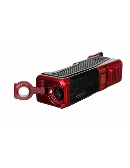 Зажигалка сигарная Honest, четверное пламя, с пробойником и сигарным ложементом, красная