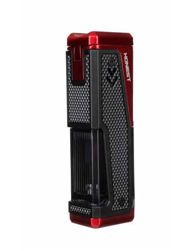 Зажигалка сигарная Honest, четверное пламя, с пробойником и сигарным ложементом, красная