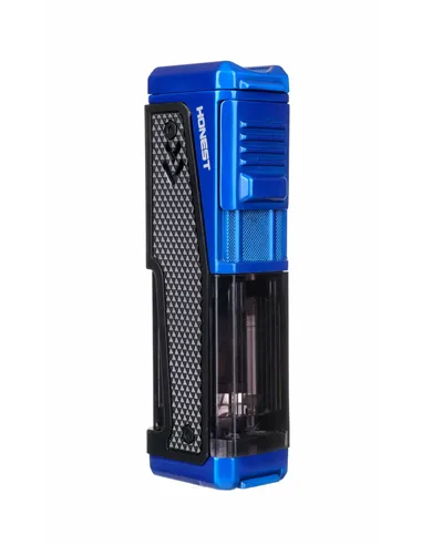 Зажигалка сигарная Honest, четверное пламя, с пробойником и сигарным ложементом, синяя