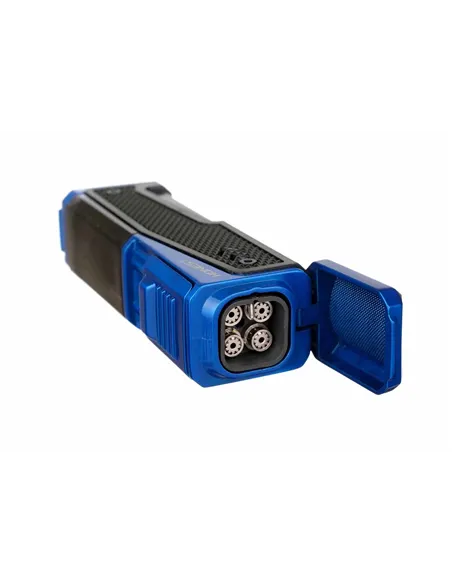 Зажигалка сигарная Honest, четверное пламя, с пробойником и сигарным ложементом, синяя