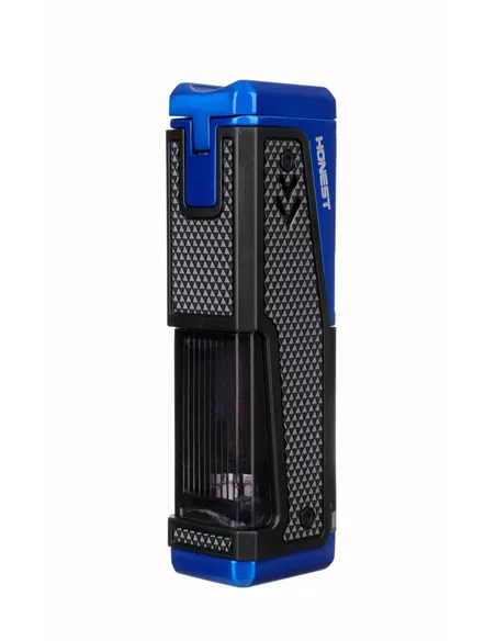 Зажигалка сигарная Honest, четверное пламя, с пробойником и сигарным ложементом, синяя