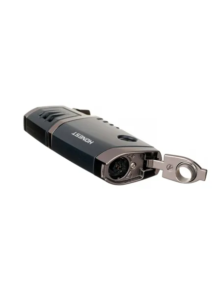 Зажигалка сигарная Honest, двойное пламя, с пробойником, чёрная