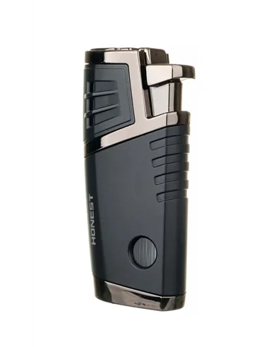 Зажигалка сигарная Honest, двойное пламя, с пробойником, чёрная