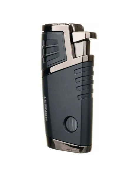 Зажигалка сигарная Honest, двойное пламя, с пробойником, чёрная