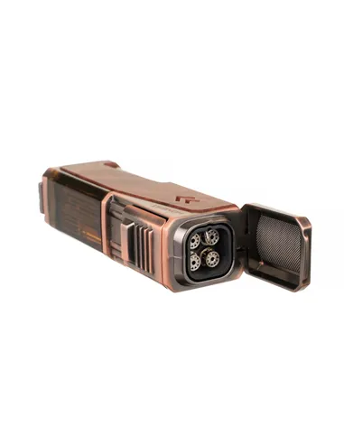 Зажигалка сигарная Honest, четверное пламя, с пробойником и сигарным ложементом, бронза с деревом