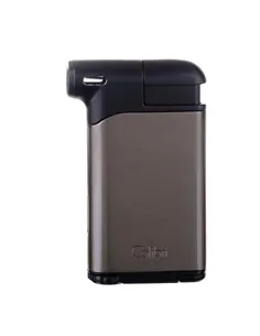 Зажигалка трубочная с тампером Colibri Pacific, оружейная сталь-черный-LI400C8