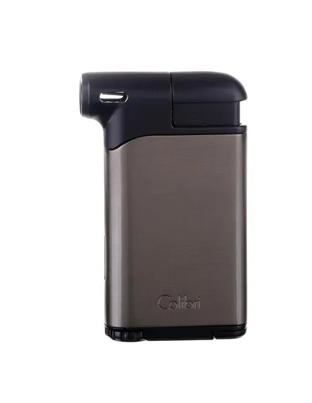 Зажигалка трубочная с тампером Colibri Pacific, оружейная сталь-черный-LI400C8