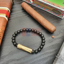 Купить PUNCH BRACELET - Gold Matte Black Onyx