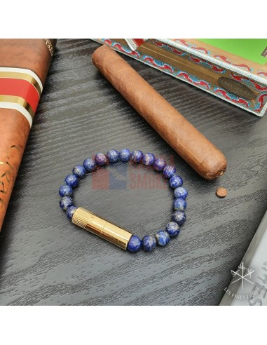 PUNCH BRACELET - Gold Lapis Lazuli - купить в интернет-магазине Havana Smoke