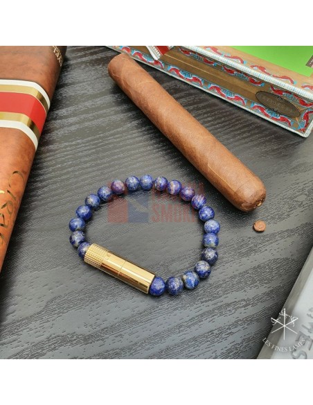 PUNCH BRACELET - Gold Lapis Lazuli - купить в интернет-магазине Havana Smoke