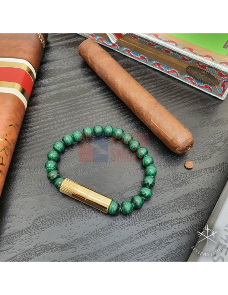 PUNCH BRACELET - Gold Malachite - купить в интернет-магазине Havana Smoke