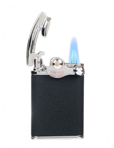 Зажигалка Lubinski Палермо кремневая турбо, двойное пламя, черная - купить в интернет-магазине Havana Smoke