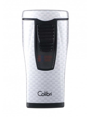 Зажигалка сигарная Colibri Monaco (тройное пламя), серебристый карбон - купить в интернет-магазине Havana Smoke