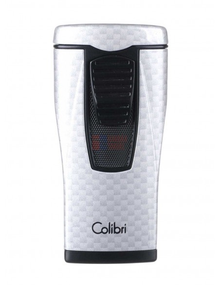 Зажигалка сигарная Colibri Monaco (тройное пламя), серебристый карбон - купить в интернет-магазине Havana Smoke