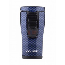 Купить Зажигалка сигарная Colibri Monaco (тройное пламя), синий карбон