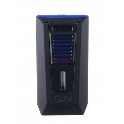 Купить Зажигалка сигарная Colibri Slide (двойное пламя), черно-синяя