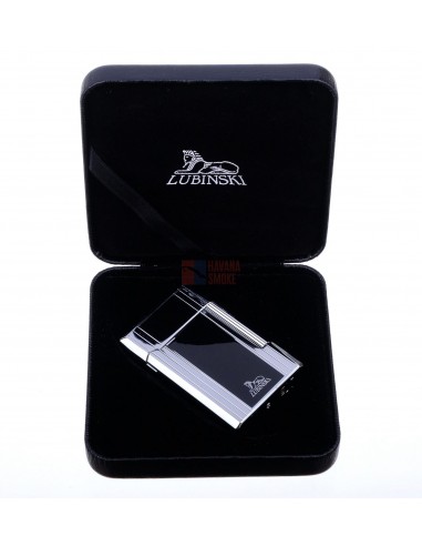 Зажигалка трубочная Lubinski Сполето, кремневая, серебристая с черной полосой - купить в интернет-магазине Havana Smoke