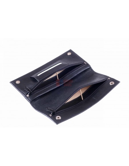 Кисет P&A для самокруток и 2 смесей, натуральная кожа, черный - купить в интернет-магазине Havana Smoke