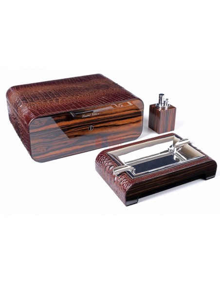 Набор сигарных аксессуаров Gentili SET-SV75-Croco-Dark - купить в интернет-магазине Havana Smoke