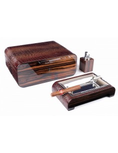 Набор сигарных аксессуаров Gentili SET-SV75-Croco-Dark - купить в интернет-магазине Havana Smoke 2