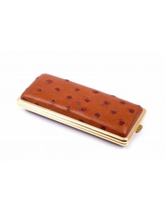 Портсигар Stoll на 14 сигарет, натуральная кожа, Коричневый страус - купить в интернет-магазине Havana Smoke