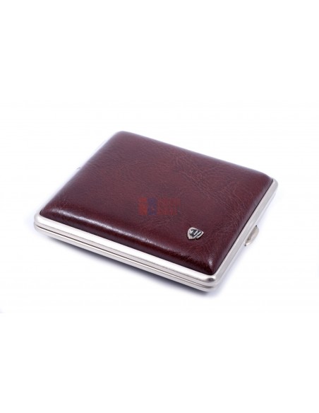 Портсигар Stoll на 18 сигарет, натуральная кожа, Бургунди - купить в интернет-магазине Havana Smoke