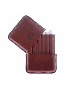 Сигаретница Jemar на 6 штук, натуральная кожа, коричневая (Испания) - купить в интернет-магазине Havana Smoke 2