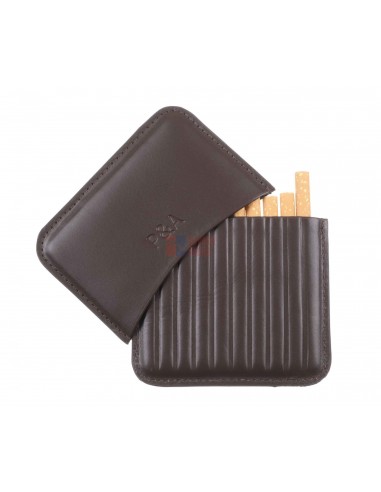 Сигаретница P&A на 10 штук, натуральная кожа, коричневая - купить в интернет-магазине Havana Smoke