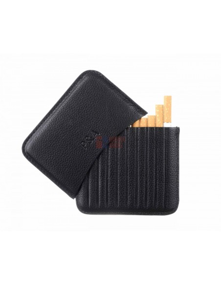 Сигаретница P&A на 10 штук, натуральная кожа, черная - купить в интернет-магазине Havana Smoke