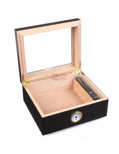 Хьюмидор Tom River на 40 сигар со стеклом, Эбеновое дерево - купить в интернет-магазине Havana Smoke