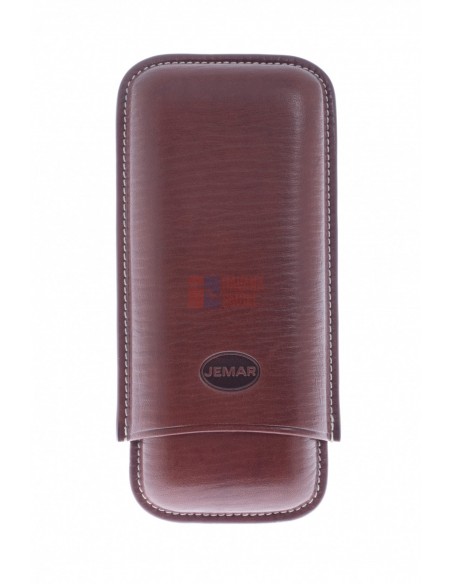 Чехол Jemar на 2 сигары, натуральная кожа 464-2-Brown - купить в интернет-магазине Havana Smoke