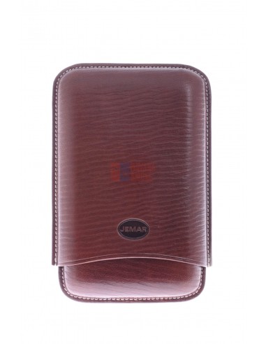 Чехол Jemar на 3 сигары, натуральная кожа 464-3-Brown - купить в интернет-магазине Havana Smoke