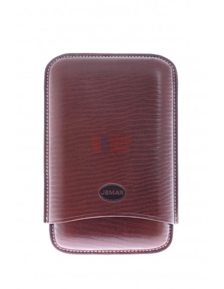 Чехол Jemar на 3 сигары, натуральная кожа 464-3-Brown - купить в интернет-магазине Havana Smoke