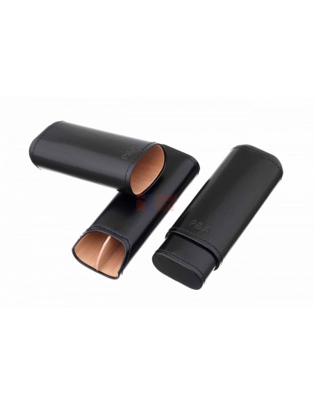 Чехол P&A на 2 сигары Робусто Черный, натуральная кожа и кедр - купить в интернет-магазине Havana Smoke