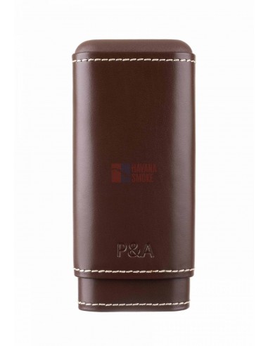 Чехол P&A на 3 сигары Черчилль Коричневый, натуральная кожа и кедр - купить в интернет-магазине Havana Smoke