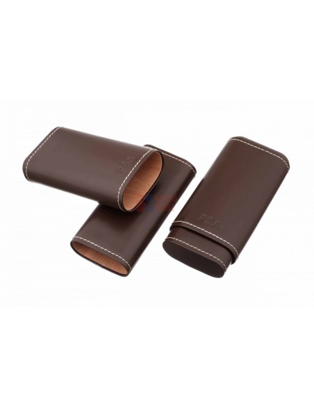 Чехол P&A на 3 сигары Черчилль Коричневый, натуральная кожа и кедр - купить в интернет-магазине Havana Smoke